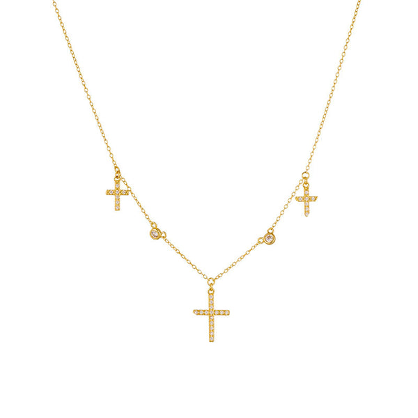 Dainty Triple Cross Necklace