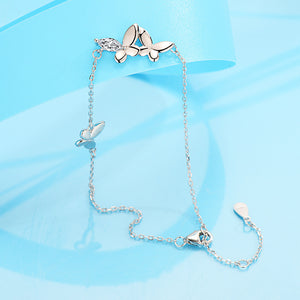 Triple Butterfly Charm Stacking Bracelet