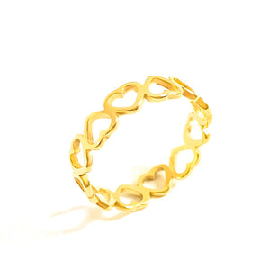Hollow Out Heart Stacking Band Ring