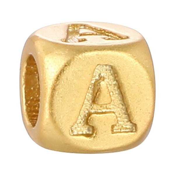 Initial Letter Cubic Charm Bead