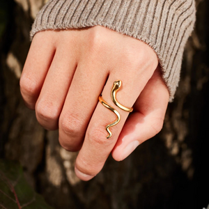 Minimalist Gold Snake Stacking Wrap Ring