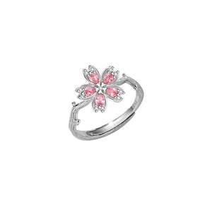 Pink Cherry Blossom Flower Statement Ring