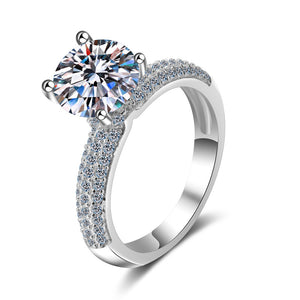 Brilliant Moissanite Pave Engagement Ring