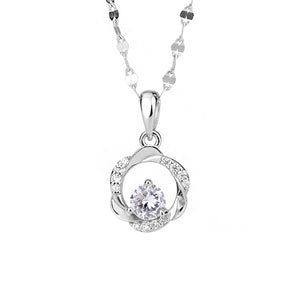 Twisted Petal Flower Pendant Necklace