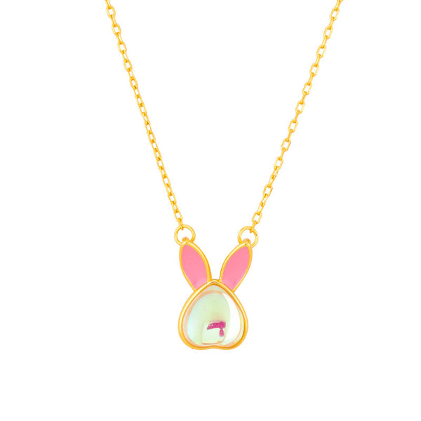 Cute Bunny Moonstone Necklace
