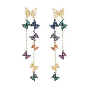 Butterfly Statement Dangle Drop Earrings
