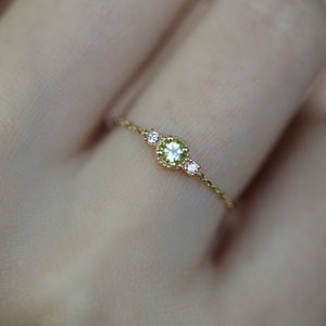 Dainty Three-Stone Stacking Chain Ring