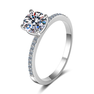Brilliant Moissanite Pave Engagement Ring
