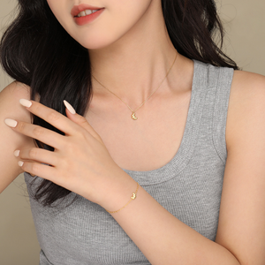 Vintage Croissant Pendant Necklace