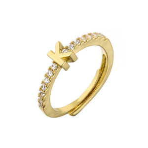 Custom Initial Letter Stacking Band Ring