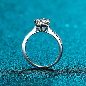 Six-Prong Moissanite Pave Engagement Ring
