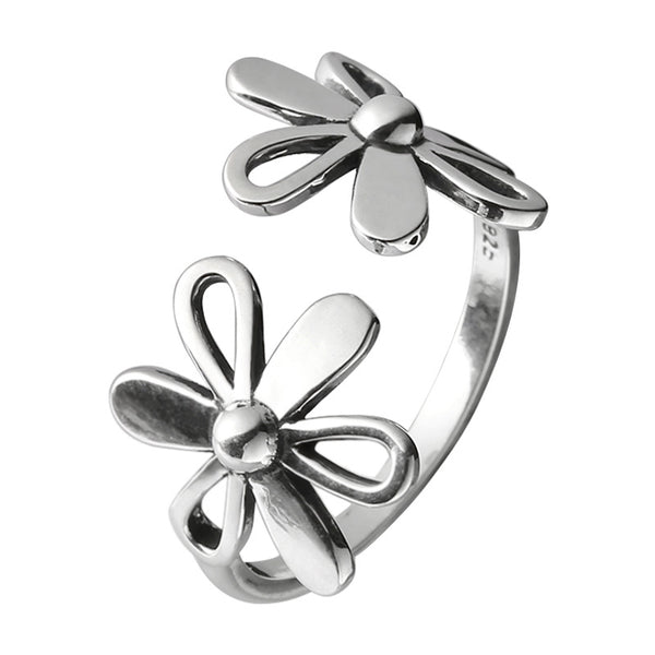 Silver Vintage Flower Ring