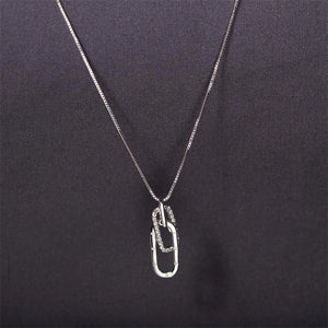 Letter Interlocking Pin Pendant Necklace