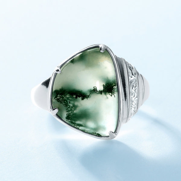 Green Moss Stone Ring