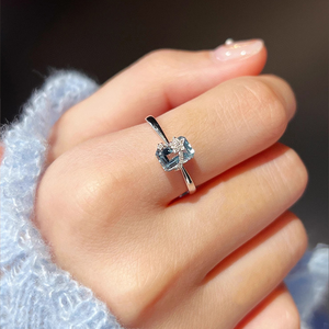 Dainty Blue Star Gemstone Band Ring