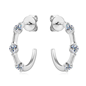 Boucles d'oreilles créoles ouvertes en moissanite