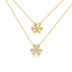 Dainty Clover Flower Charm Necklace