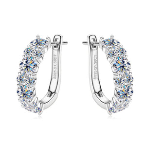 Moissanite Latch Back Huggie Hoop Earrings