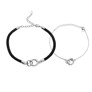 Bramble Rose Flower Couple Rope Bracelet