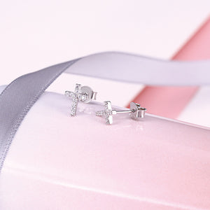 Tiny Small Cross Cartilage Stud Earrings