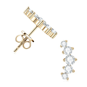 Moissanite Crawler Weddling Stud Earrings