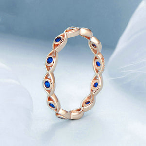 Dainty Evil Eye Nazar Stacking Band Ring