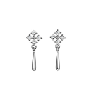 Four Leaf Clover Teardrop Dangle Earrings