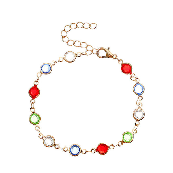 Colored Gem Pearl Bracelet