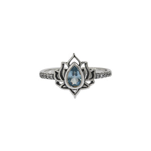 Vintage Lotus Flower Statement Ring