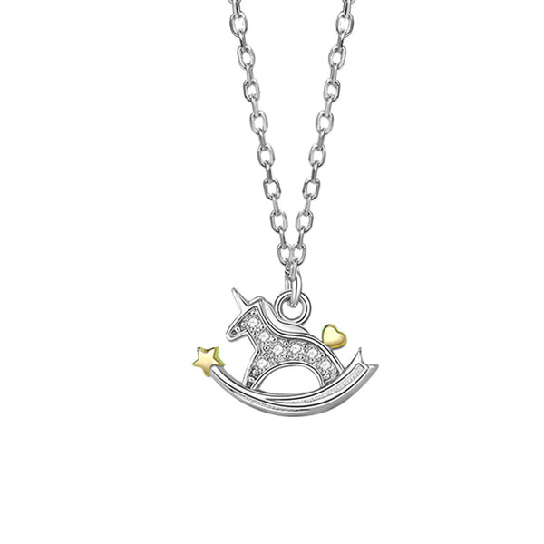 Silver Unicorn Pendant Necklace
