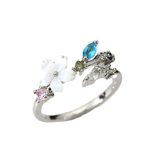 Mother Of Pearl Flower Bypass Ring