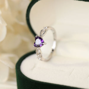Purple Heart Gemstone Stacking Band Ring