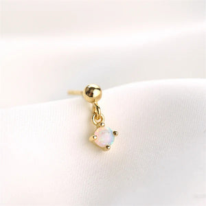 Orecchini a cerchio pendenti a goccia con stella di opale e luna