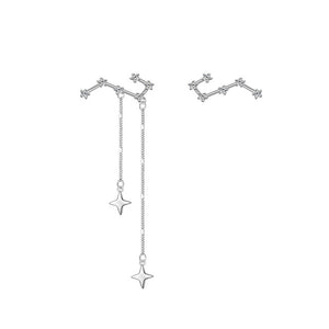 Mismatch Big Dipper Star Chain Drop Earrings
