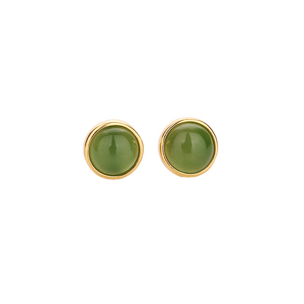 Hetian Jade Bubble Stud Earrings