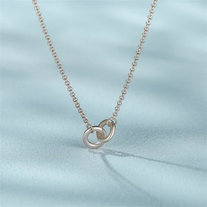 Interlocking Mobius Ring Charm Necklace