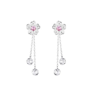 Cherry Blossom Dangle Drop Earrings