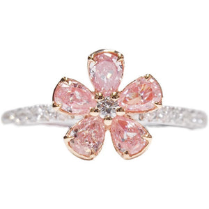 Pink Cherry Blossom Flower Stacking Ring
