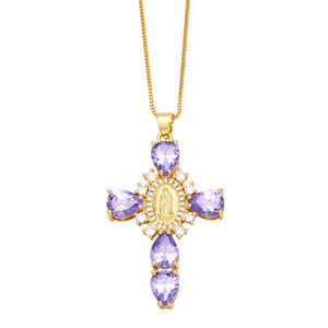 Virgin Cross Charm Pendant Necklace