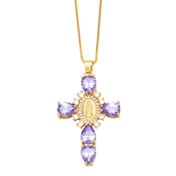Virgin Cross Pendant Necklace