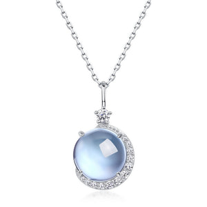 Dainty Blue Topaz Pendant Necklace
