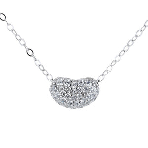Pave Setting Kidney Bean Pendant Necklace