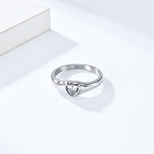 Stainless Steel Heart Ring