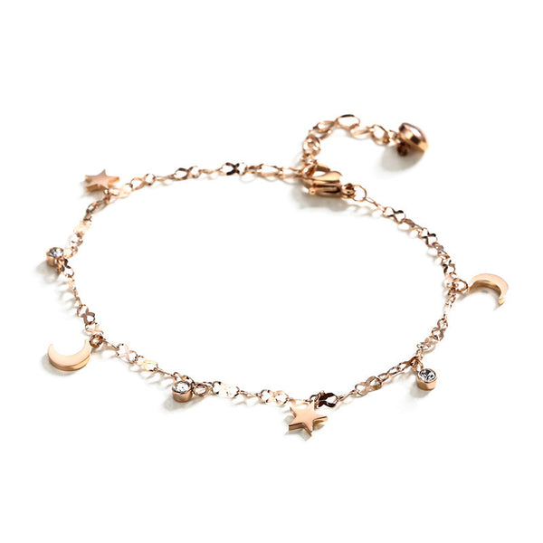 Dainty Star Moon Anklet