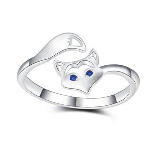 Dainty Cute Fox Stacking Bypass Ring