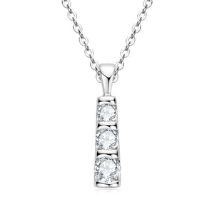 Three-Stone Moissanite Pendant Necklace