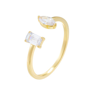 Dainty Gold Gemstone Stacking Ring
