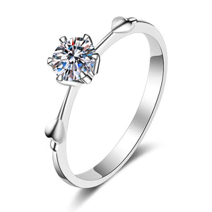 Solitaire Moissanite Heart Engagement Ring