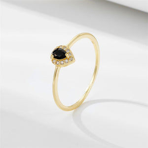 Gold Teardrop Stacking Thin Band Ring