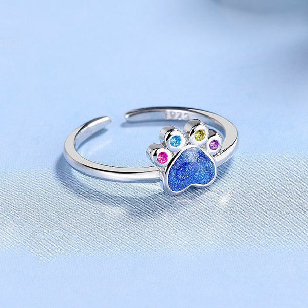 Colored Cat Paw Ring
